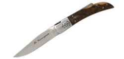 LE CAMARGUAIS - Couteau pliant artisanal - Trident soud n12 - Pistachier