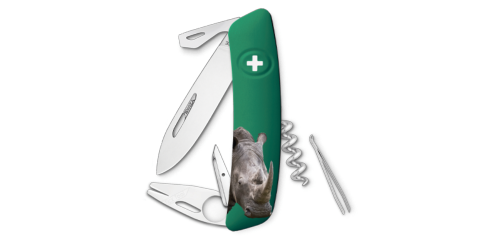 SWIZA - Couteau suisse 11 fonctions avec tire-tique - TT03 Vert Rhino
