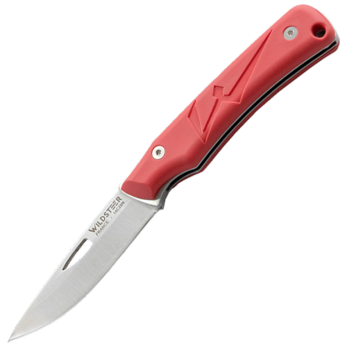 WILDSTEER - Couteau pliant - K-NIF Rouge - Manche Tactiprène