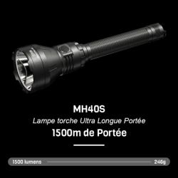 NITECORE - Lampe torche rechargeable longue portée - MH40S - 1500 Lm
