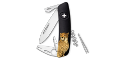 SWIZA - Couteau suisse 11 fonctions avec tire-tique - TT03 Noir Lopard